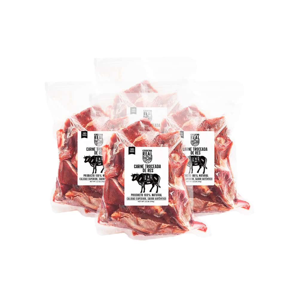 Carne troceada de res Cosecha Real (4 x 1 kg / 2.2 lb) - Miniatura 1