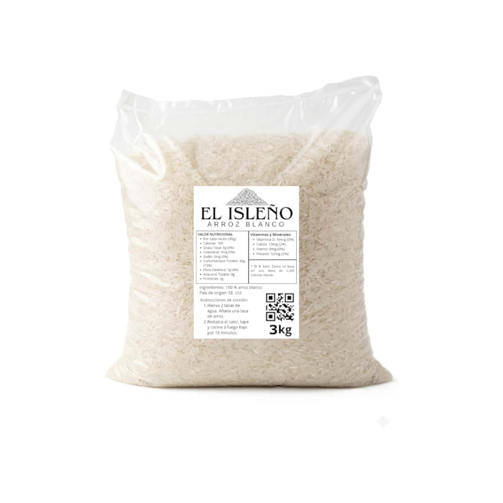 Arroz blanco El Isleño (3 kg / 6.61 lb) - Miniatura 1