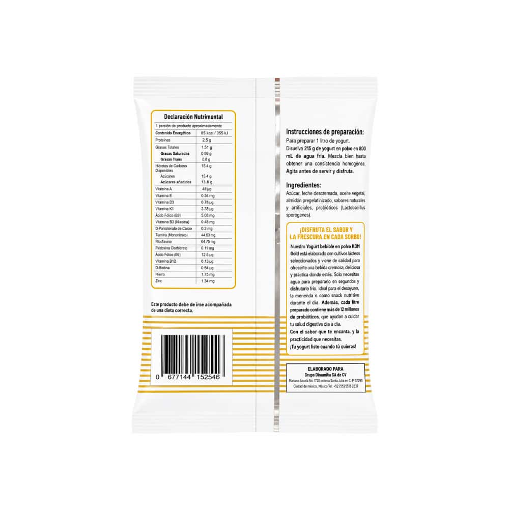 Yogurt en polvo para cucharear sabor fresa KDM Gold (250 g / 8.8 oz) - Miniatura 2