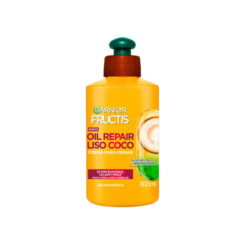 Crema para peinar Oil Repair Liso Coco Garnier Fructis (300 ml) - Miniatura 1