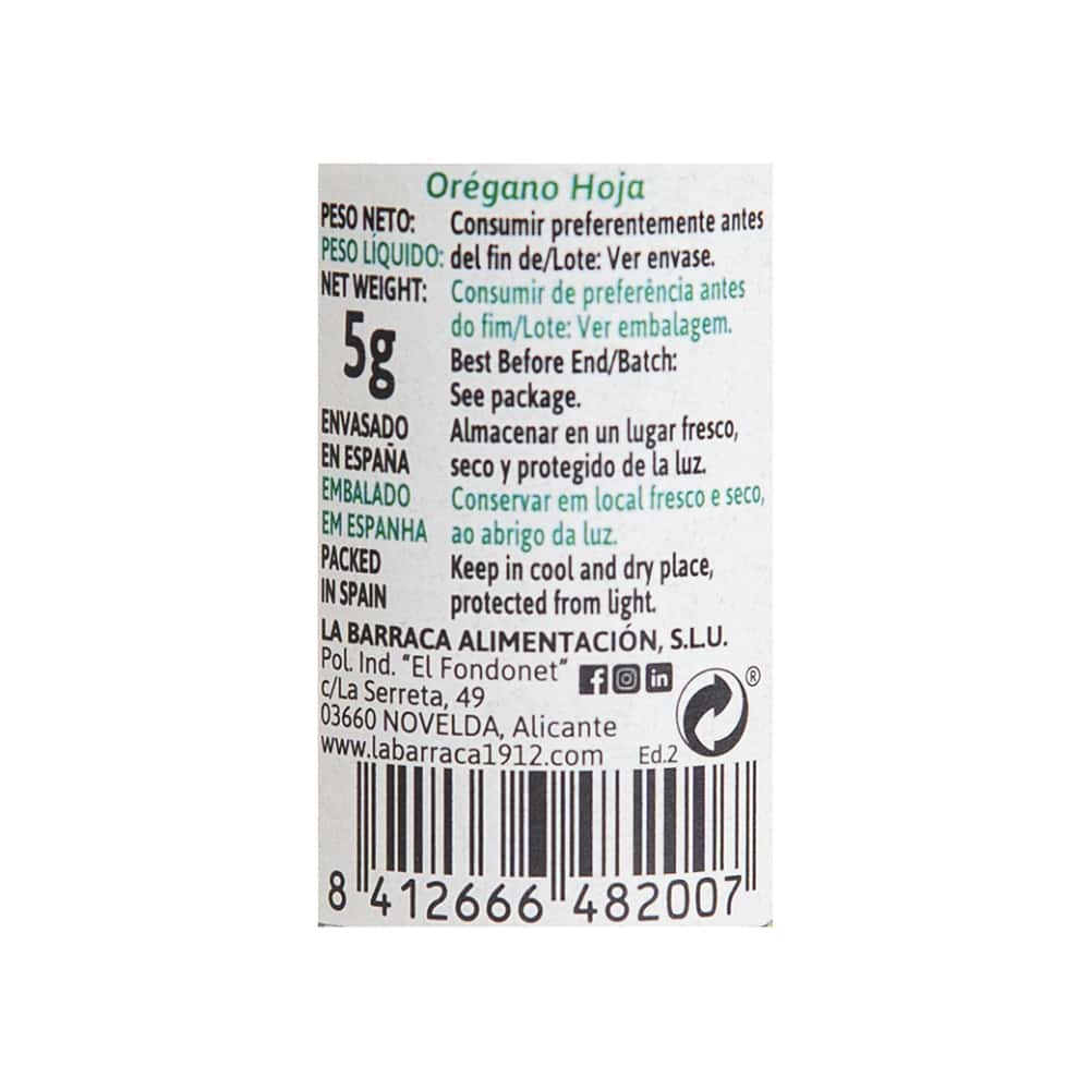 Orégano en hoja La Barraca (5 g / 0.18 oz) - Miniatura 3