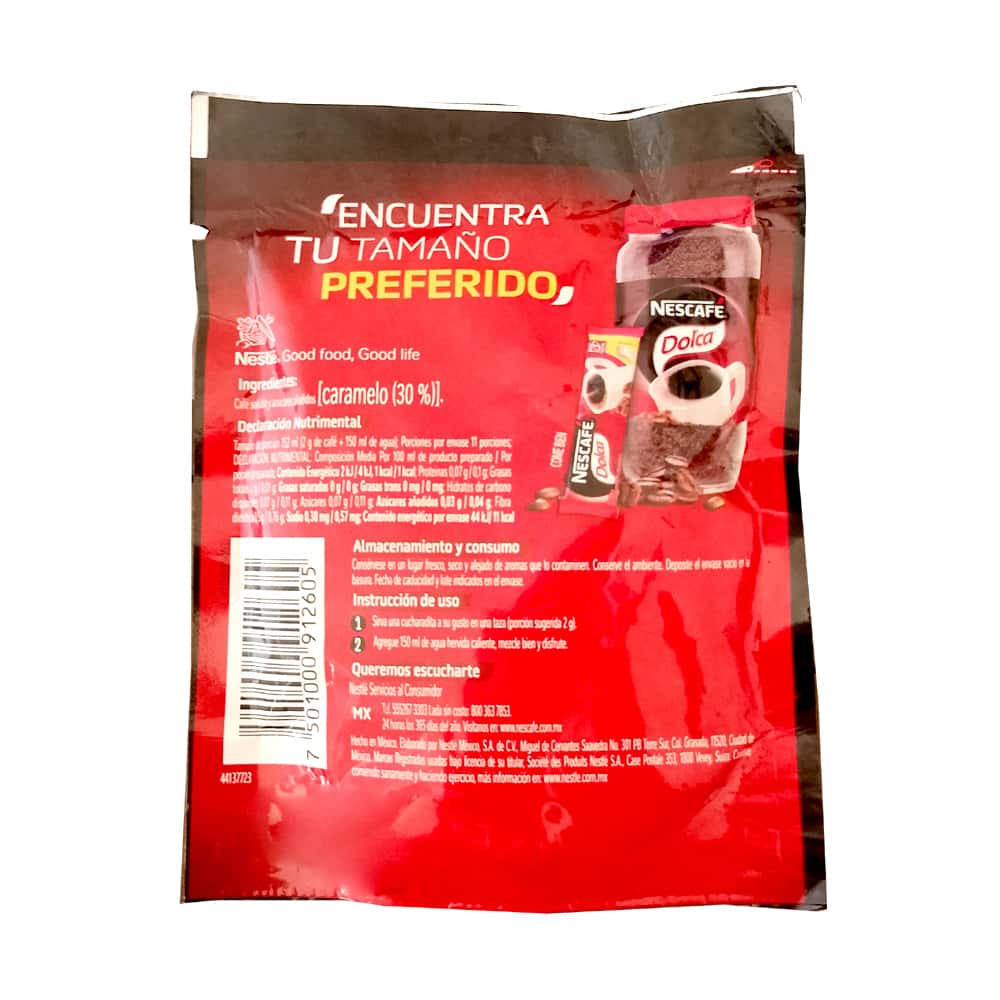 Café soluble mezclado con caramelo Dolca Nescafé (22 g) - Miniatura 3