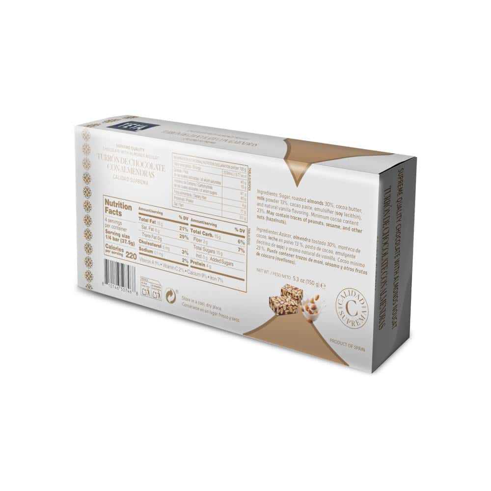 Turrón de chocolate con almendras Calidad suprema YEYA (150 g / 5.3 oz) - Miniatura 4