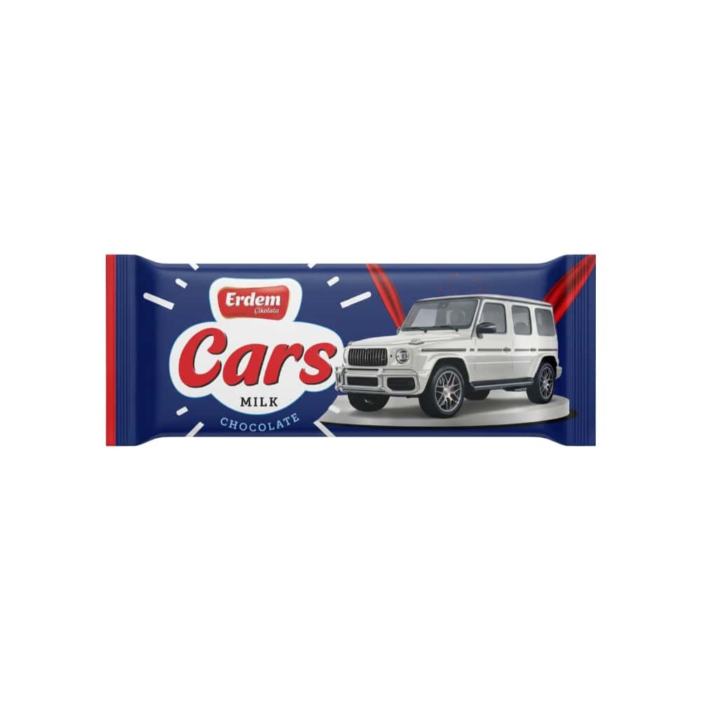 Tableta de chocolate con leche Erdem Cars (27 g / 0.95 oz) - Miniatura 1