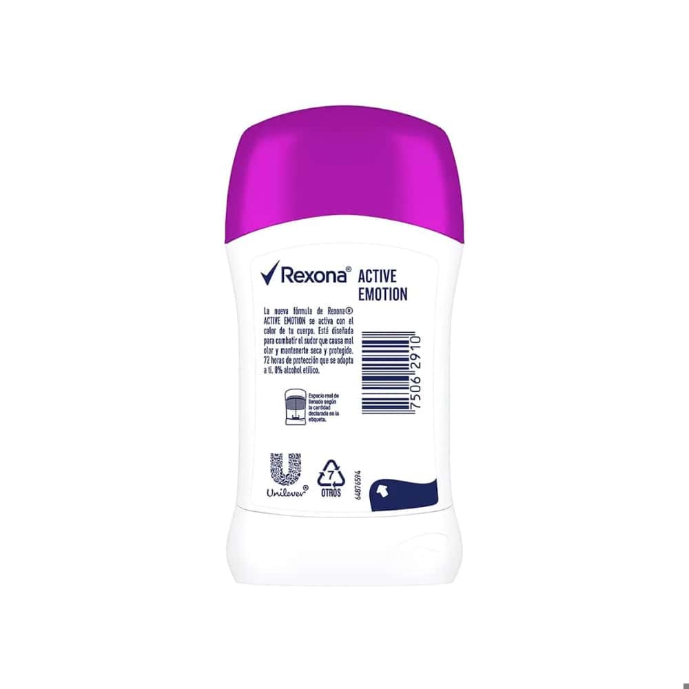 Desodorante antitranspirante para mujer en barra Active Emotion Edición Limitada Rexona (45 g / 1.58 oz) - Miniatura 2