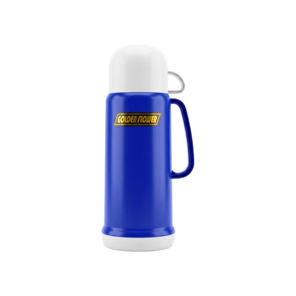 Termo plástico azul y blanco Golden Flower (0.45 L) - Miniatura 1