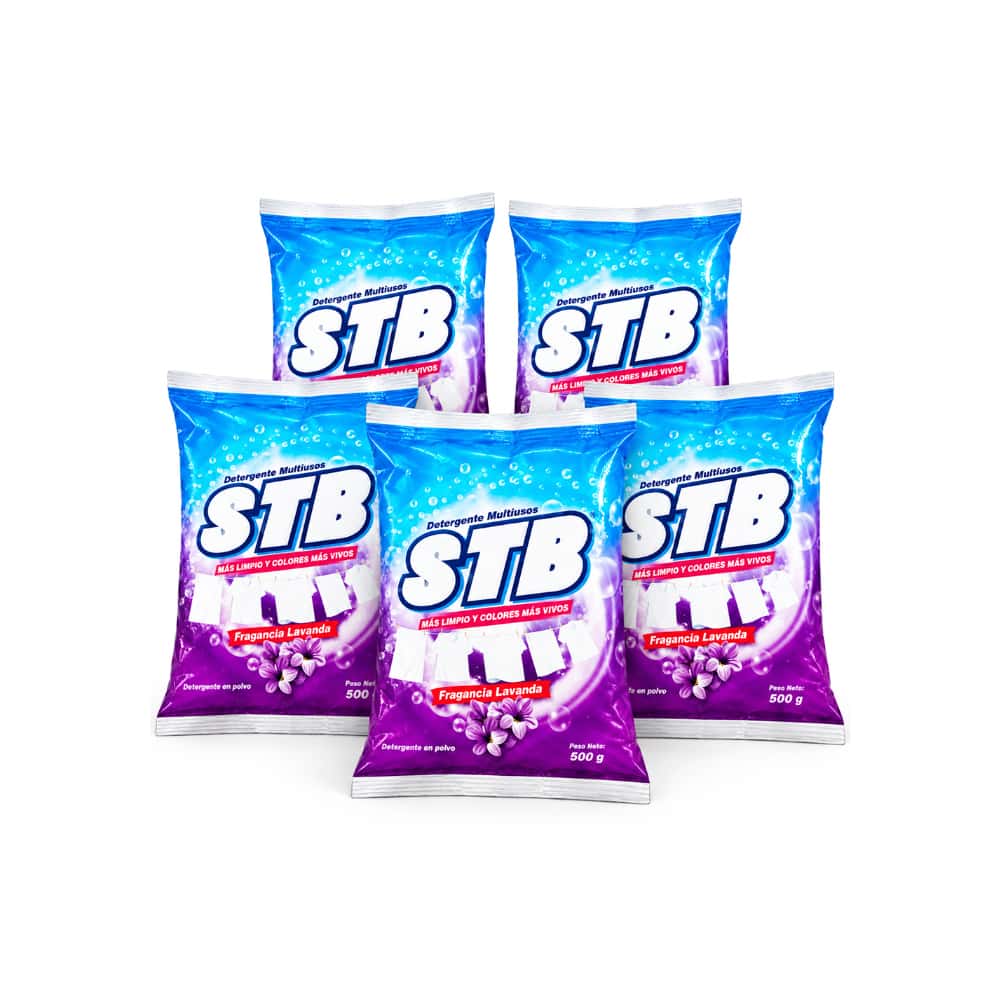 Detergente en polvo multiusos con fragancia a lavanda STB (5 x 500 g / 1.1 lb) - Miniatura 1