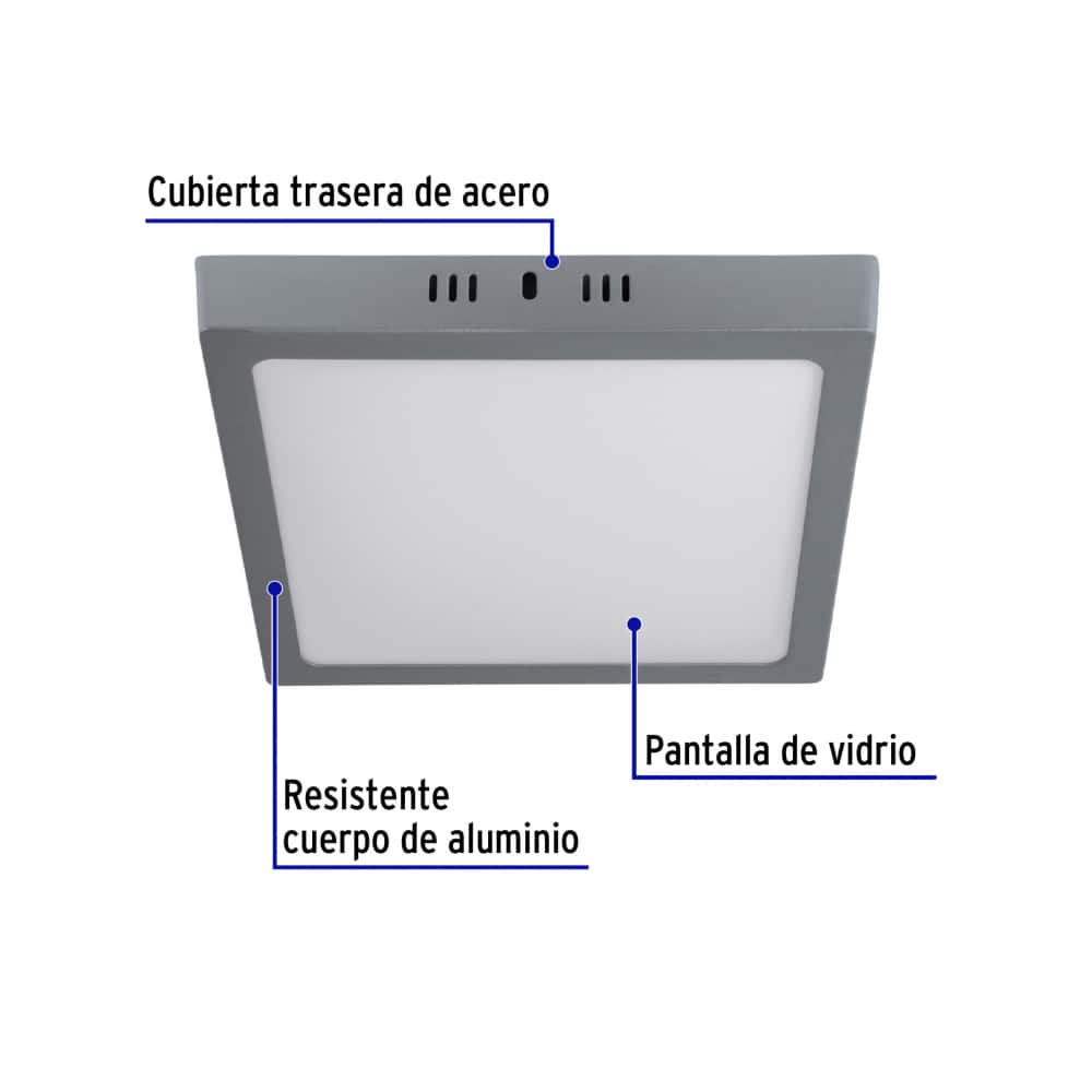 Luminario cuadrado gris LED 18 W Volteck PLA-220L - Miniatura 5