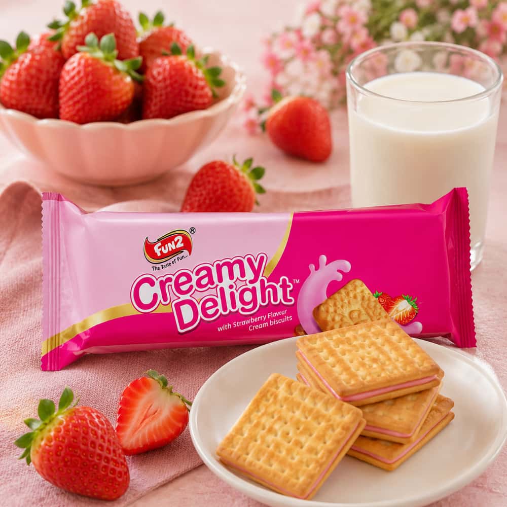 Galletas de Crema Sabor Fresa Fun2 (20 g) - Miniatura 4