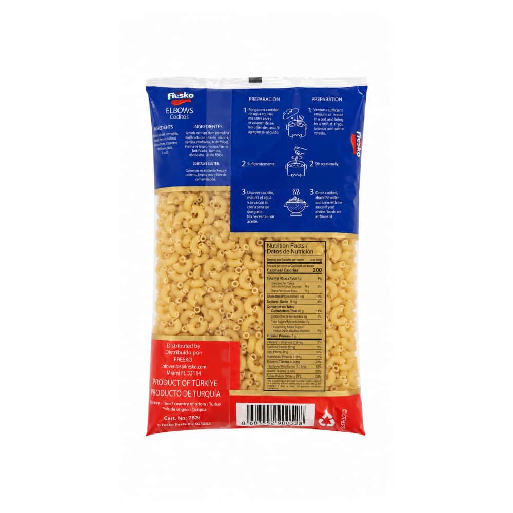 Pasta corta coditos Fresko (500 g / 1.1 lb) - Miniatura 2