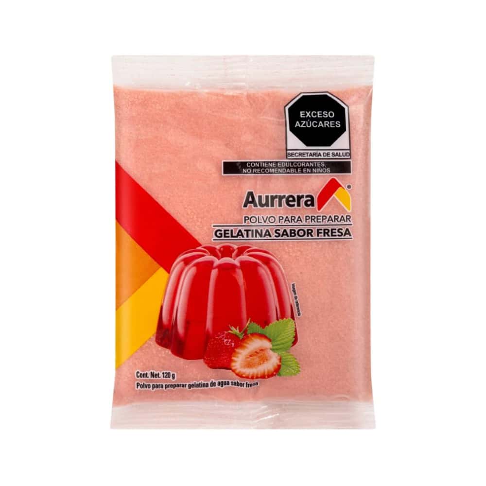 Gelatina de fresa Aurrera (120 g / 4.2 oz) - Miniatura 1
