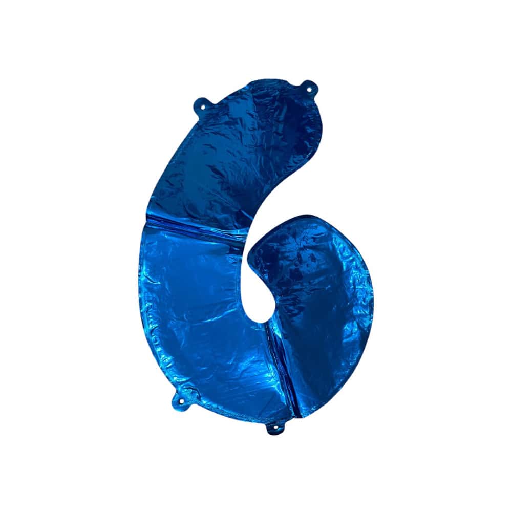 Globo azul número 6 Balloon (16 pulgadas) - Miniatura 2