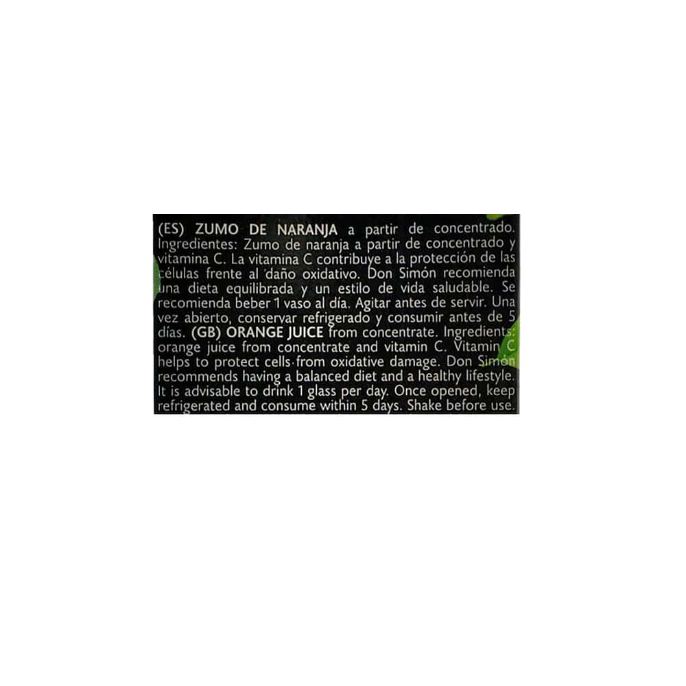 Zumo - jugo - de naranja enriquecido con vitamina C Don Simon (1 L) - Miniatura 3