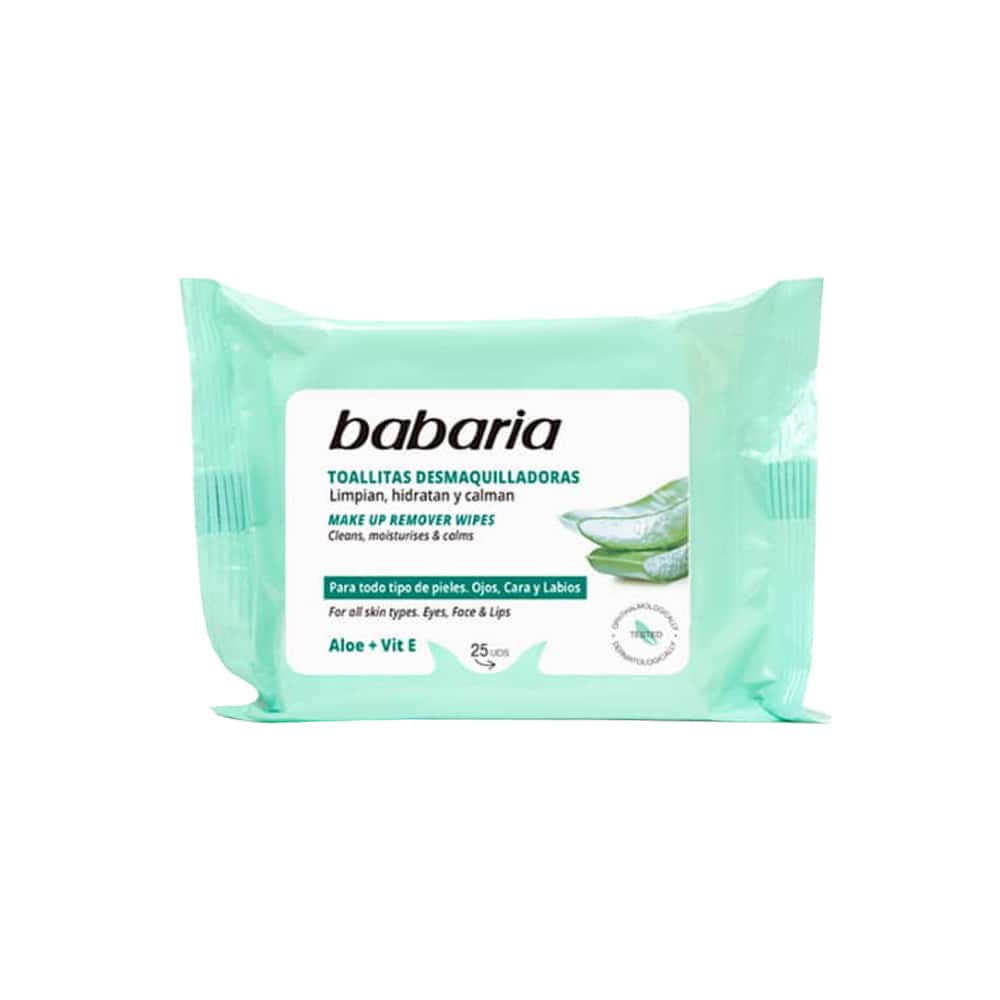 Toallitas desmaquilladoras con Aloe Vera Babaria (25 U) - Miniatura 1