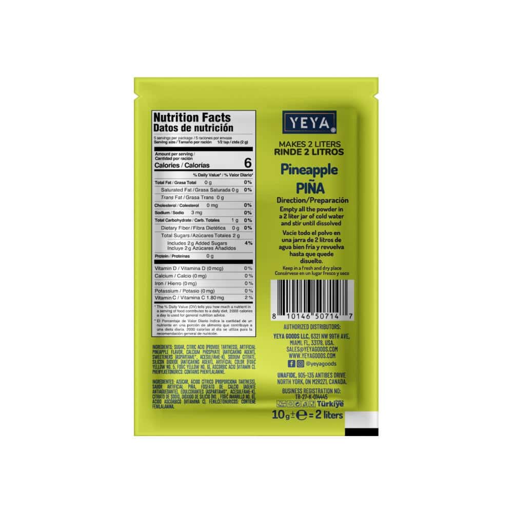 Refresco instantáneo sabor piña YEYA (10 g / 0.35 oz) - Miniatura 2