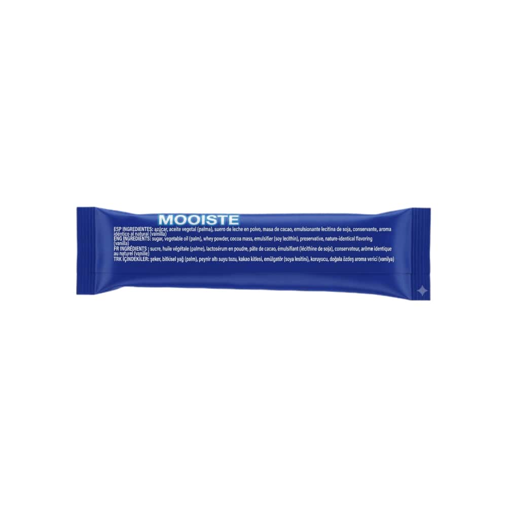 Barra de chocolate oscuro rellena de crema de leche y galletas Mooiste Akai (60 g / 2.11 oz) - Miniatura 4
