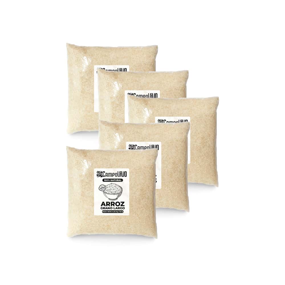 Arroz de grano largo Campo Vivo (5 x 4.54 kg / 10 lb) - Miniatura 1