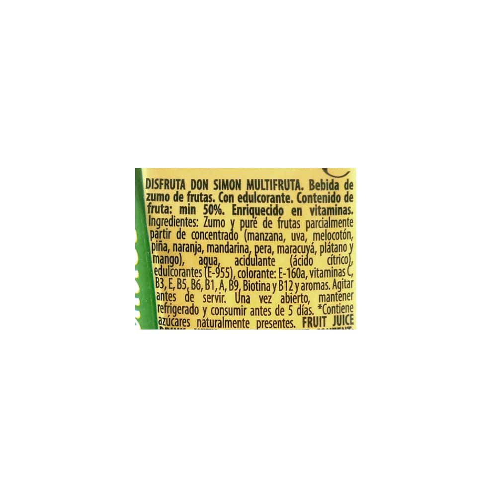 Zumo - jugo - multifrutas multivitaminas Disfruta Don Simon (6 x 200 ml) - Miniatura 3