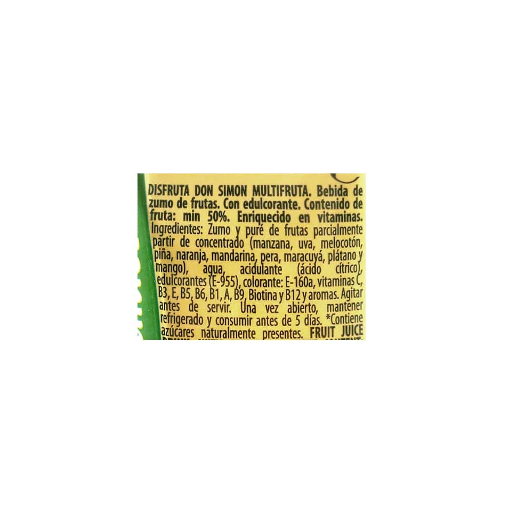 Zumo - jugo - multifrutas multivitaminas Disfruta Don Simon (30 x 200 ml) - Miniatura 3