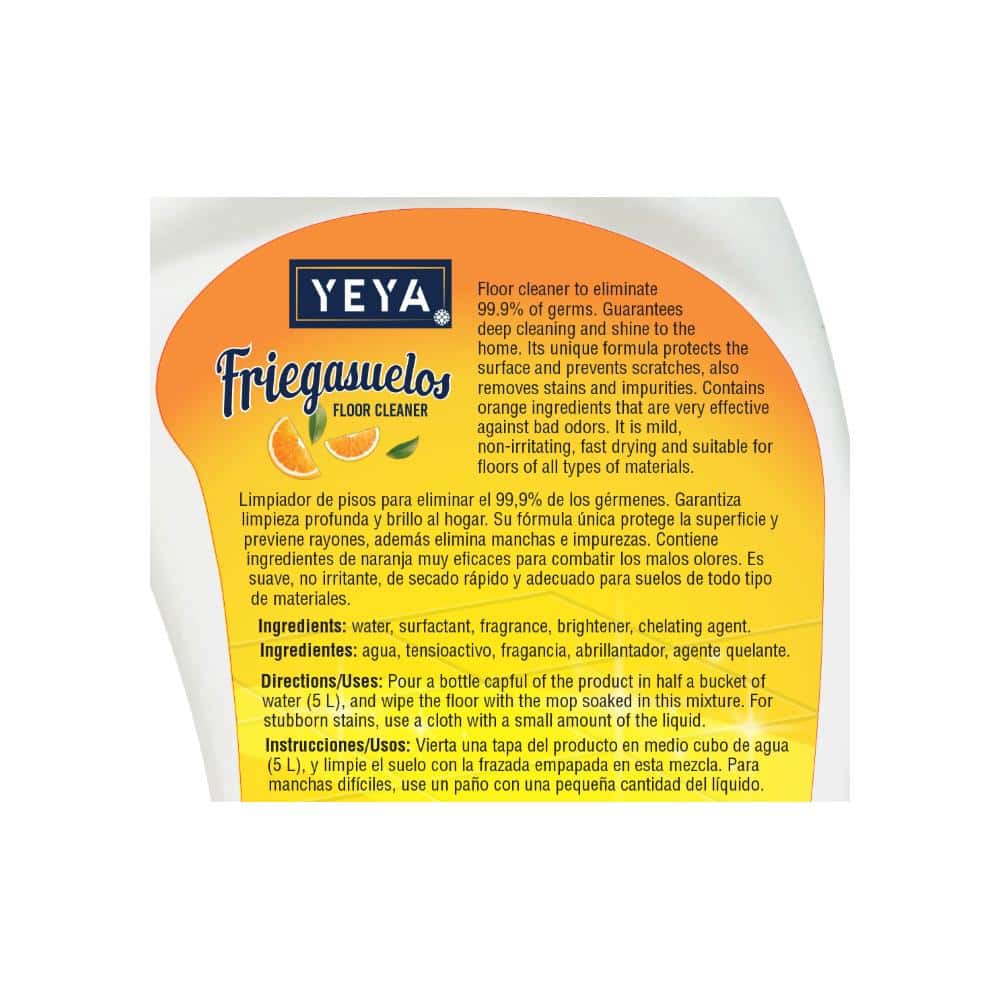 Friegasuelos con aroma a naranja YEYA (1 L / 34 oz) - Miniatura 3