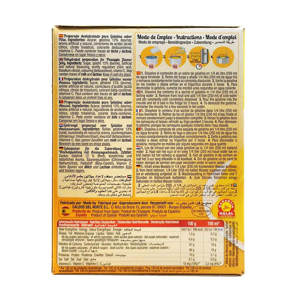 Gelatina sabor piña Calnort (170 g / 6 oz) - Miniatura 2