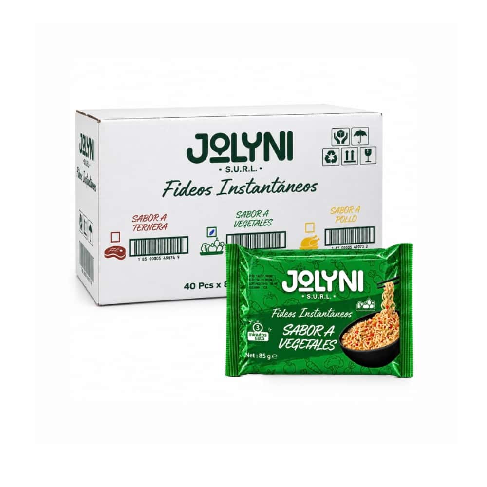 Sopa de fideos instantáneos sabor a vegetales Jolyni (40 x 85 g / 3 oz) - Miniatura 1