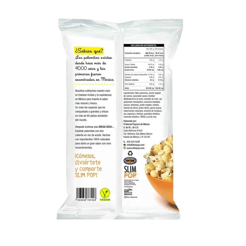 Palomitas de maíz para microondas sabor queso Cheddar Slim Pop (18 g) - Miniatura 2