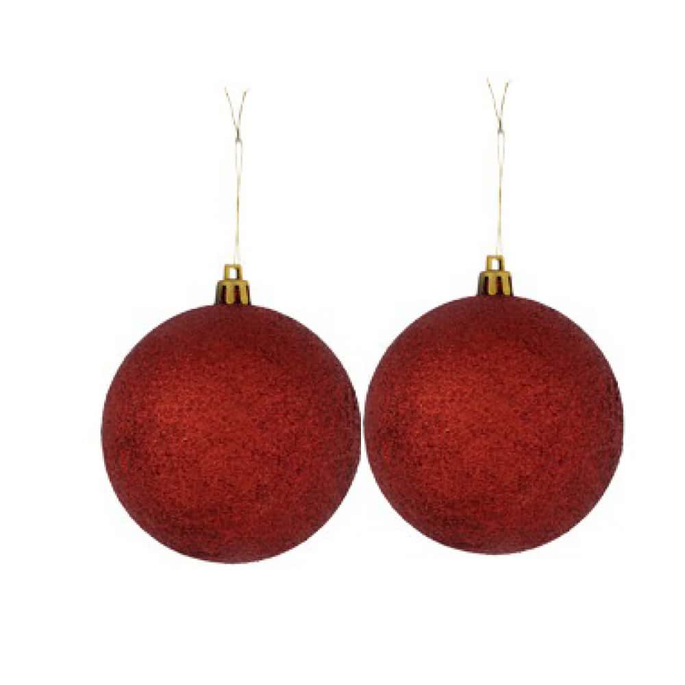 Bolas de navidad color rojo purpurina Casa y Menaje (2 U) - Miniatura 1