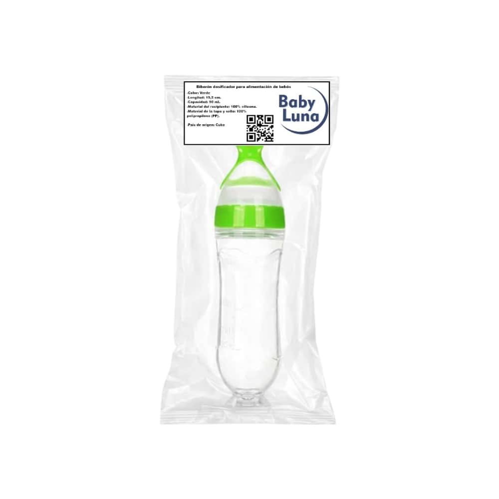 Biberón dosificador para alimentación de bebés – verde Baby Luna - Miniatura 3