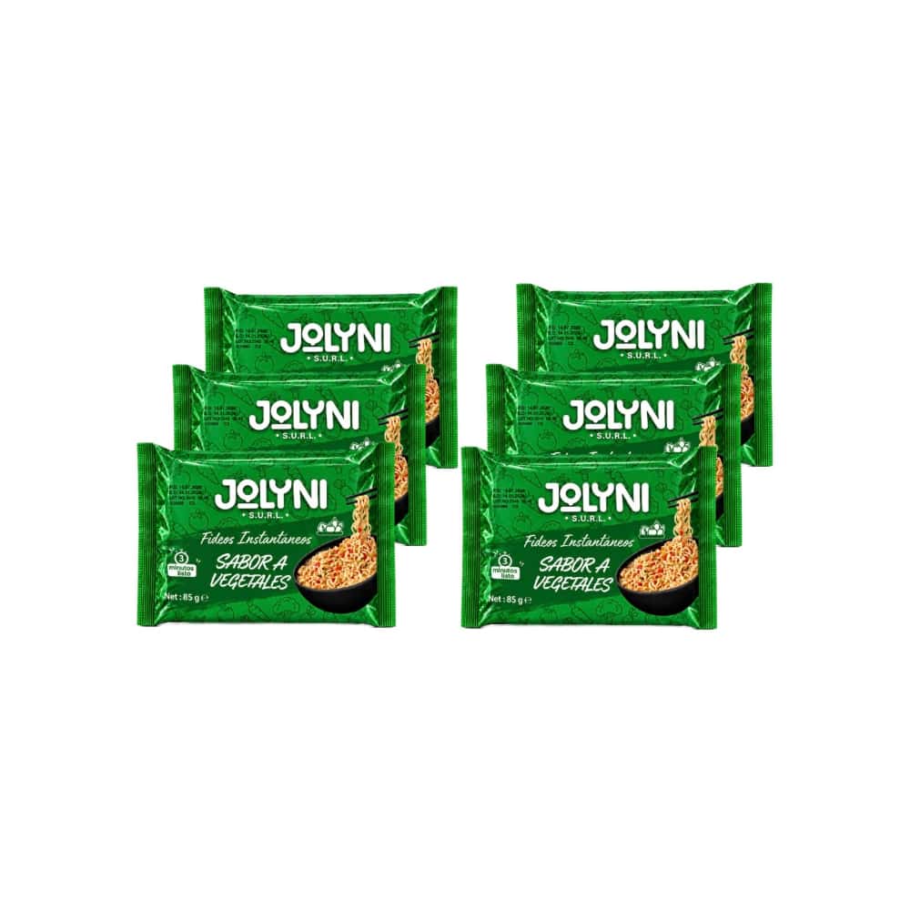 Sopa de fideos instantáneos sabor a vegetales Jolyni (6 x 85 g / 3 oz) - Miniatura 1