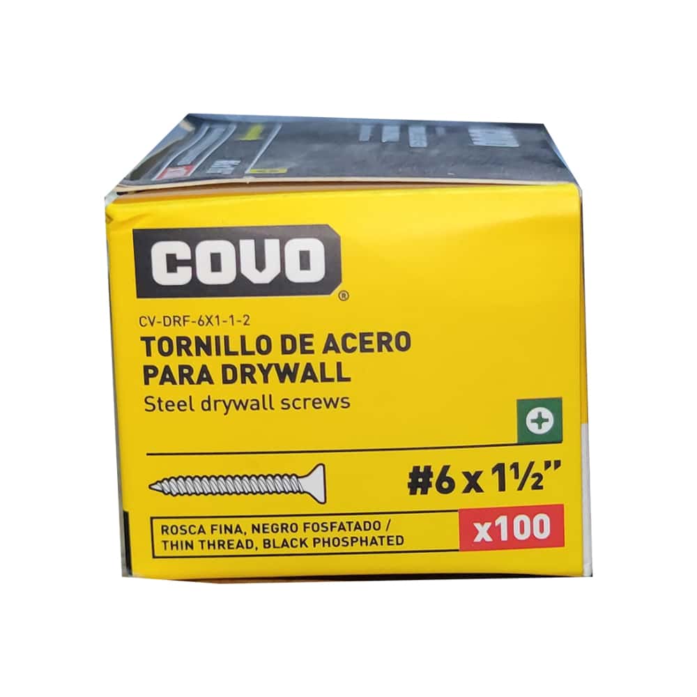 Caja de 100 tornillos de acero para drywall #6 x 1-1/2" Covo - Miniatura 6