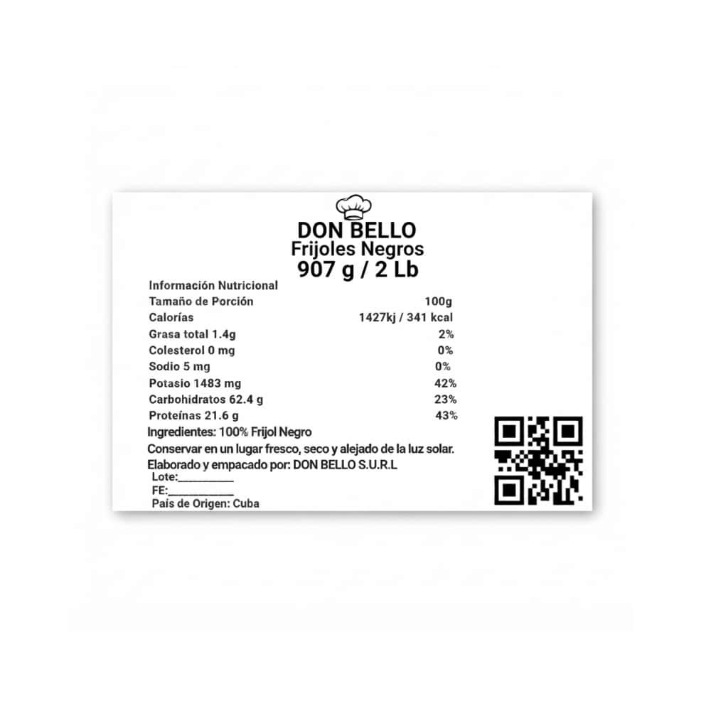 Frijoles negros Don Bello (907 g / 2 lb) - Miniatura 2