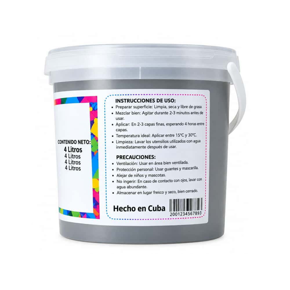 Pintura vinílica interior y exterior color gris Bello Hogar (4 L) - Miniatura 2