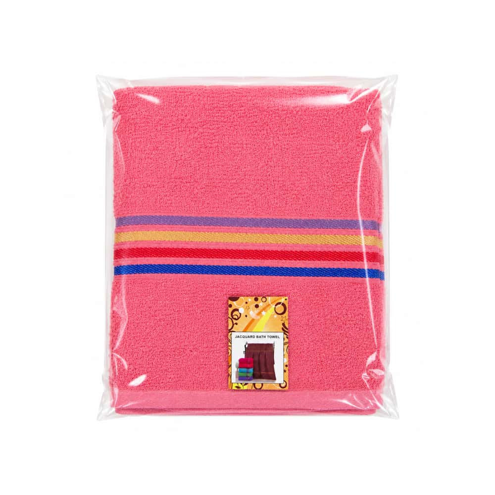 Toalla de baño grande color rojo 70 cm x 140 cm Jacquard - Miniatura 2