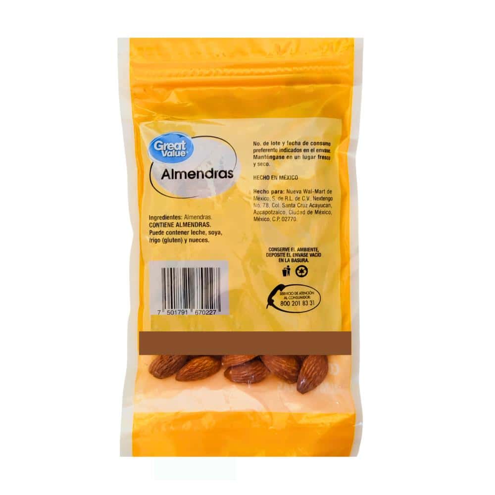 Almendras Great Value (100 g / 3.5 oz) - Miniatura 3