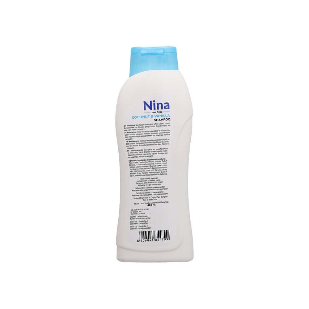 Champú de coco y vainilla Nina (400 ml) - Miniatura 2