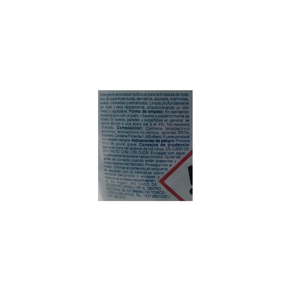 Detergente amoniacal multiusos Suchel Proquimia Amon (5 kg / 11.02 lb) - Miniatura 3