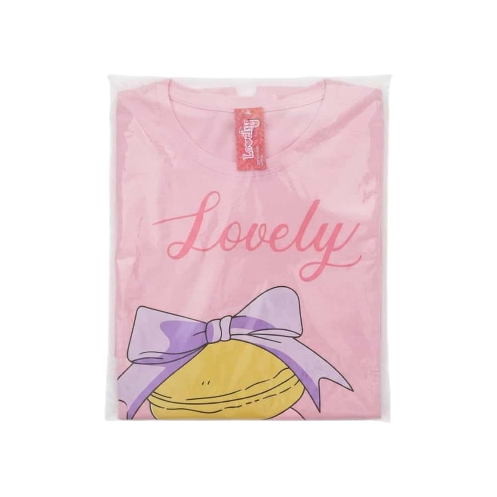 Pijama de dos piezas femenino color rosado con diseño central de macarons Lovely (Talla XL) - Miniatura 2