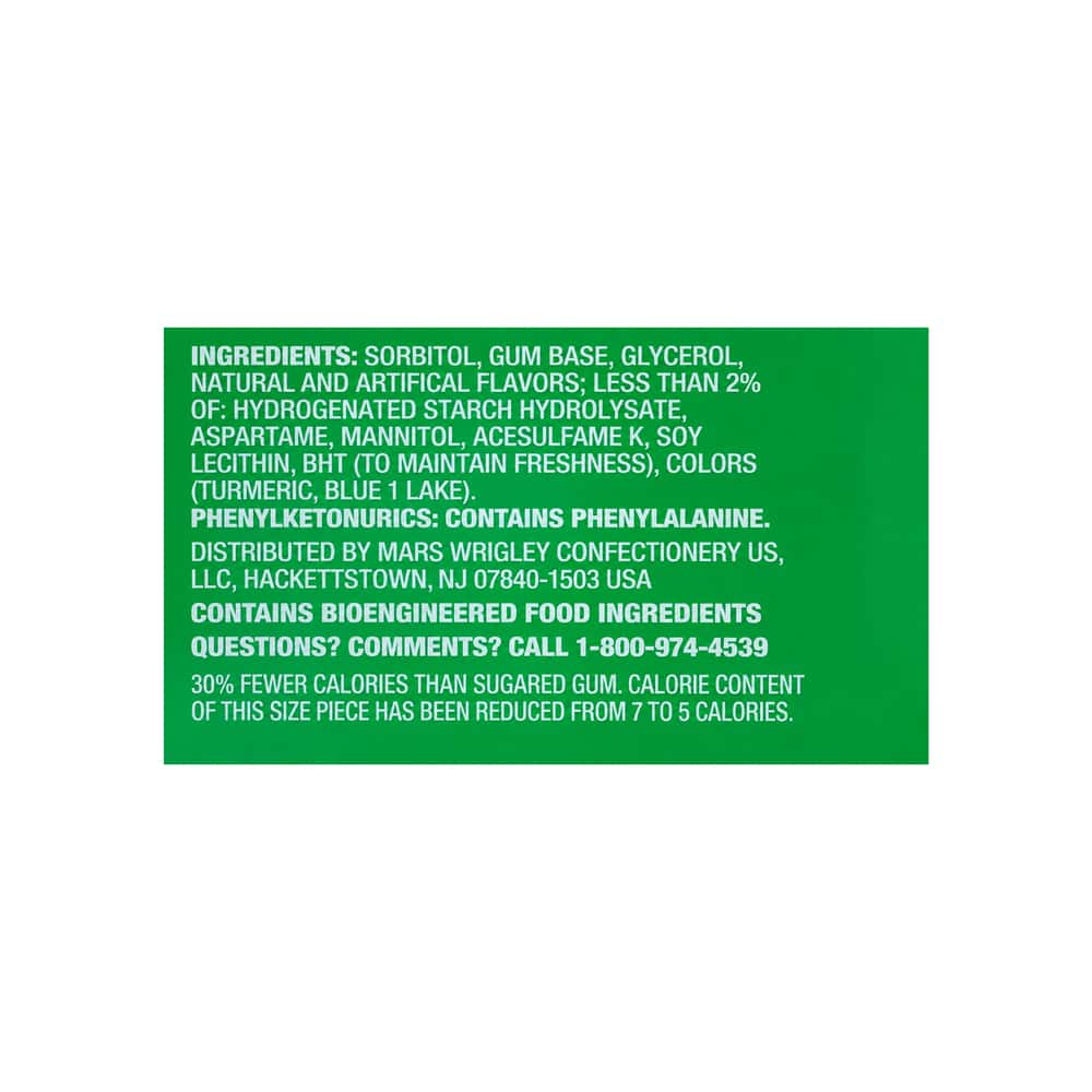 Chicle sin azúcar sabor a menta verde Wrigley's (15 U) - Miniatura 3