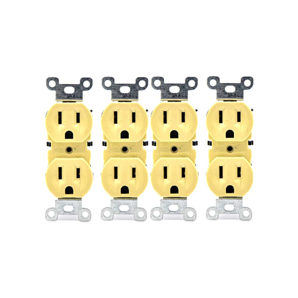 Set de 4 tomacorrientes doble de 125 V / 15 A con tapas Troen - Miniatura 2