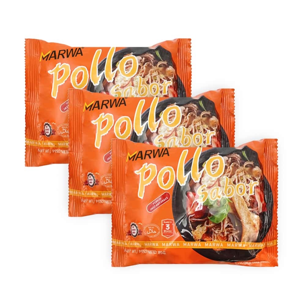 Sopa instantánea de fideos sabor pollo Marwa (3 x 85 g / 3 oz) - Miniatura 1