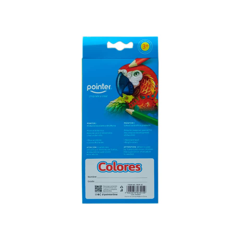 Juego de 12 lápices de colores largos Pointer - Miniatura 5