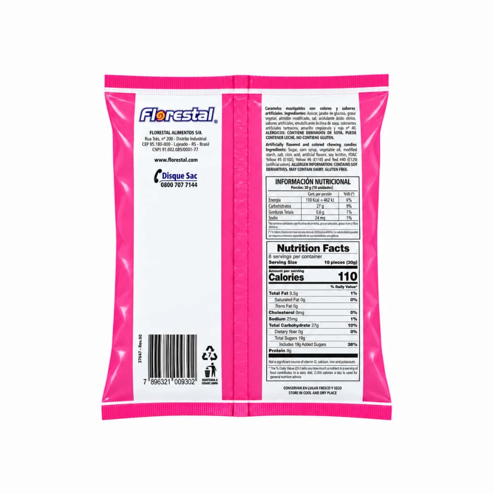 Paquete de caramelos masticables aromatizados Florestal (250 g / 8.81 oz) - Miniatura 2