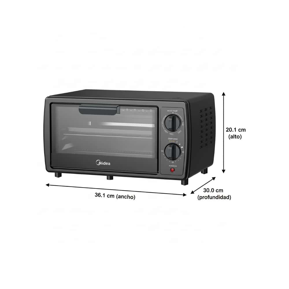Horno tostador negro 12L XpressBake Midea MMTB12MS2B - Miniatura 2
