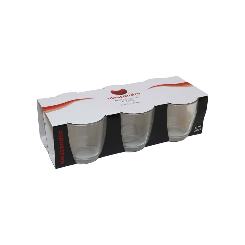 Juego de 6 vasos cristal café 90 ml Alessandro - Miniatura 3
