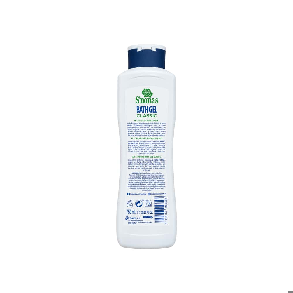 Gel de baño clásico de aloe vera S'nonas (750 ml / 25.37 oz) - Miniatura 2
