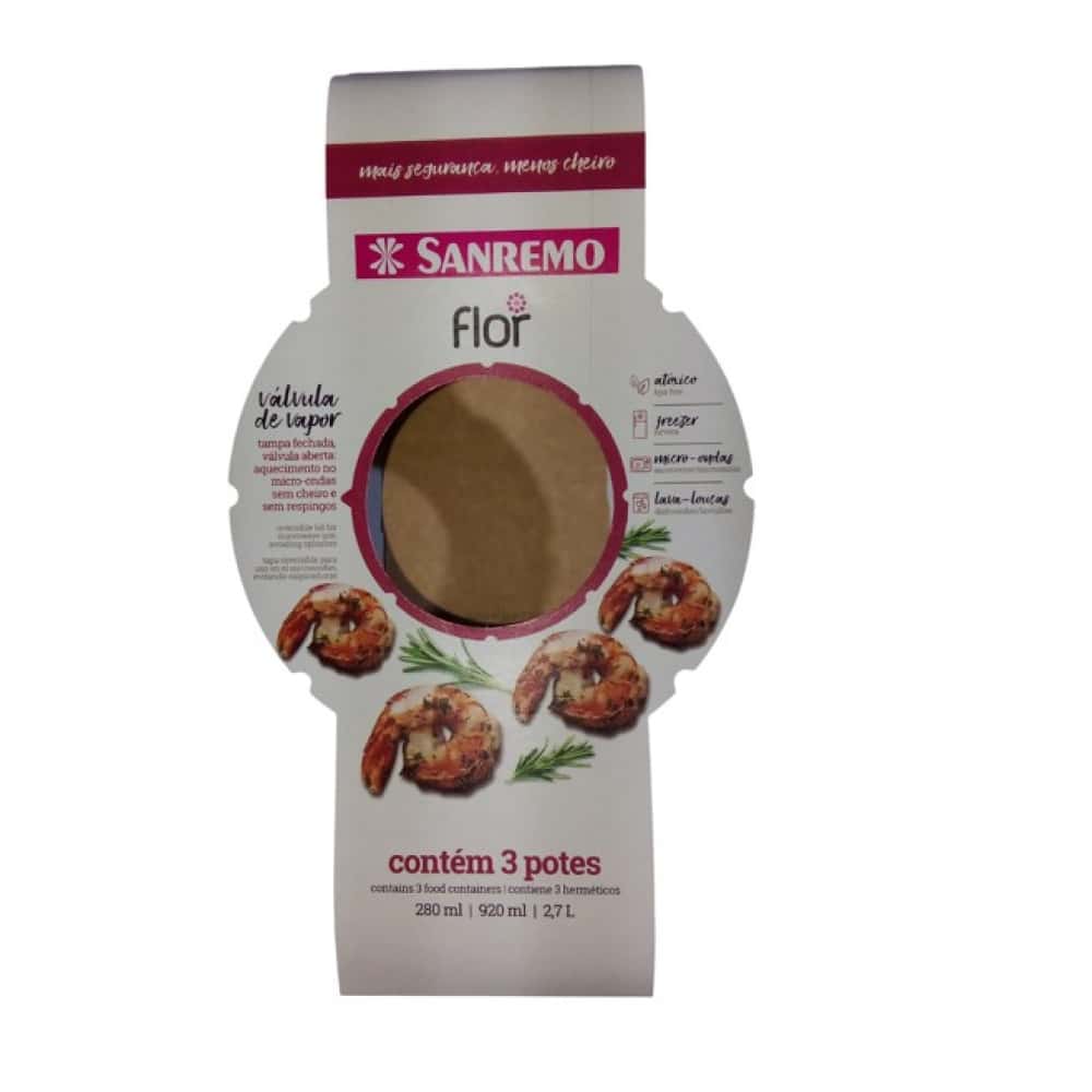 Conjunto de 3 contenedores cuadrados de plástico 712 / 5C Sanremo - Miniatura 4
