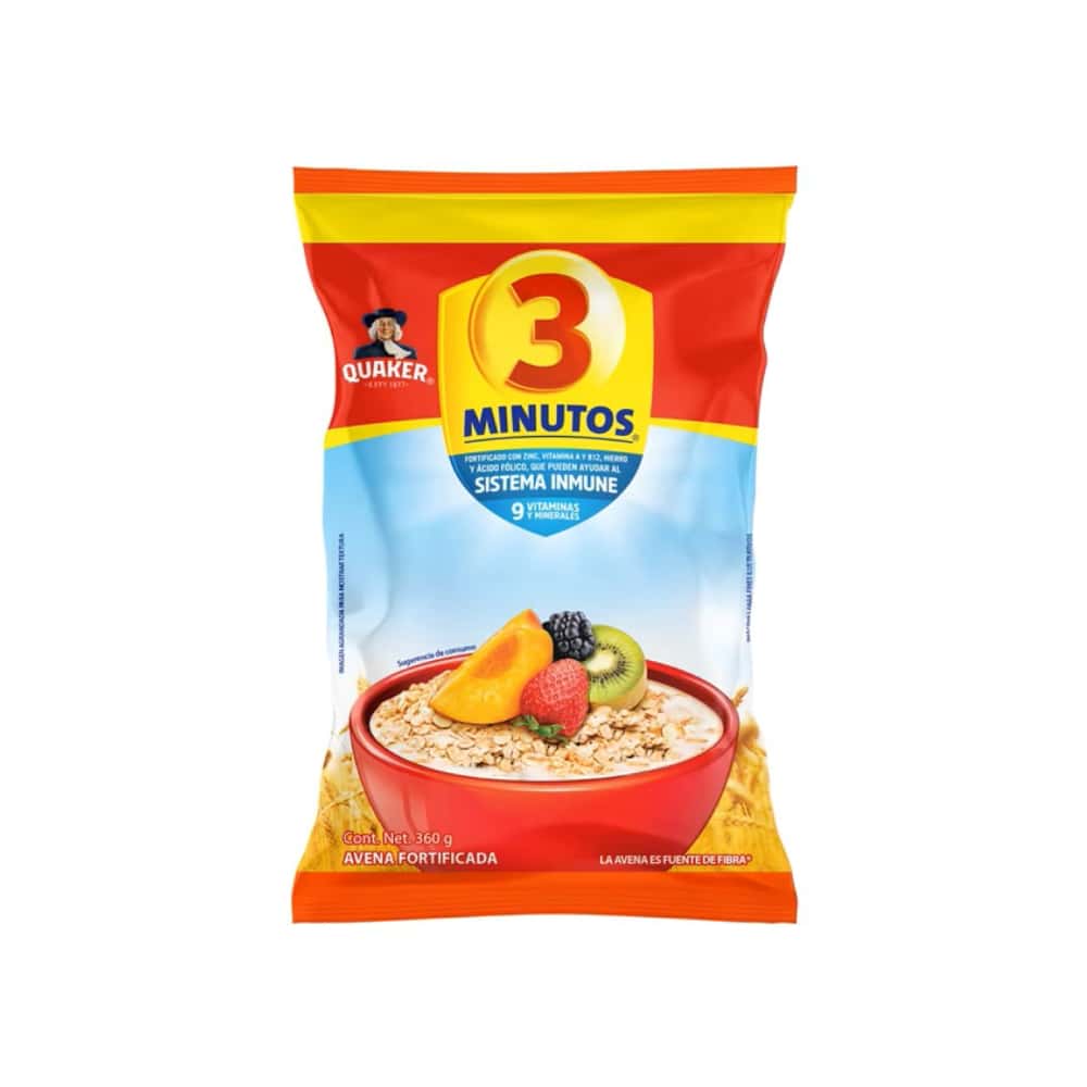 Avena fortificada 3 Minutos Quaker (360 g / 12.7 oz) - Miniatura 1