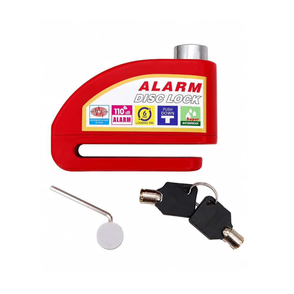 Candado de disco para motocicleta con alarma antirrobo de 110 dB Racing Moto R8201 - Miniatura 1