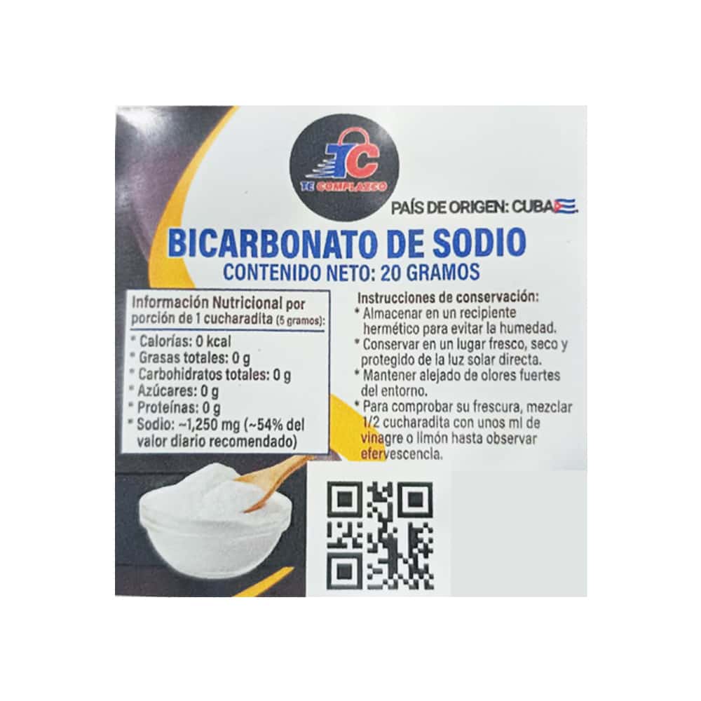 Bicarbonato de sodio Te Complazco (20 g) - Miniatura 2